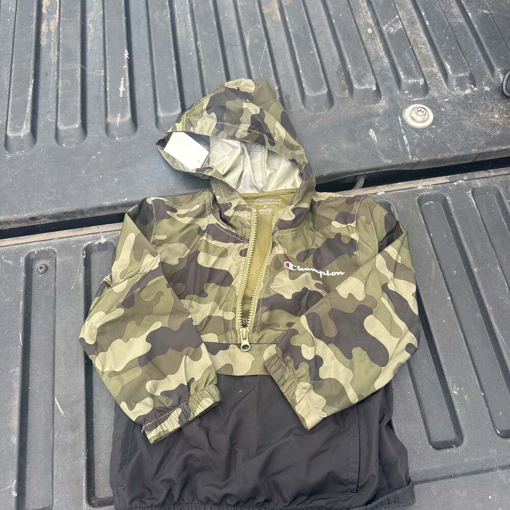 Champion Green Camo 1/4 Zip Pullover Windbreaker Jacket